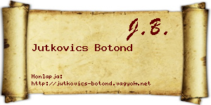 Jutkovics Botond névjegykártya